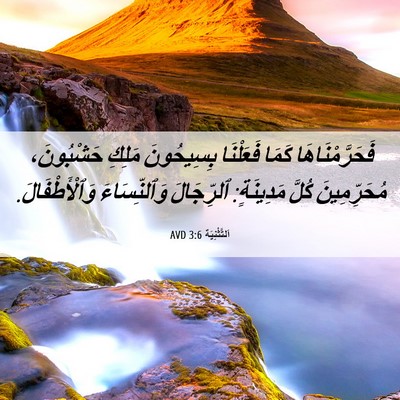 Picture 06 - اَلتَّثْنِيَة 3:6 AVD - فَحَرَّمْنَاهَا كَمَا - Bible Verse Picture