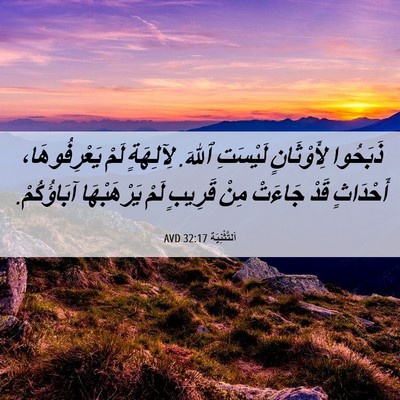 Picture 06 - اَلتَّثْنِيَة 32:17 AVD - ذَبَحُوا لِأَوْثَانٍ - Bible Verse Picture