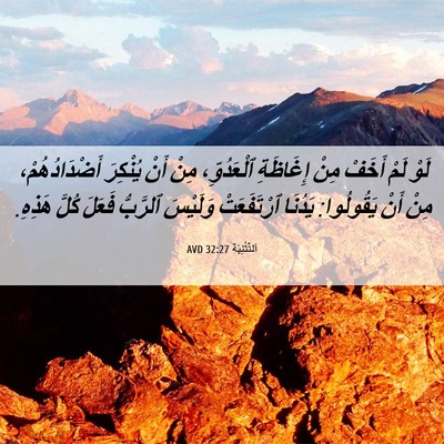 Picture 06 - اَلتَّثْنِيَة 32:27 AVD - لَوْ لَمْ أَخَفْ مِنْ - Bible Verse Picture