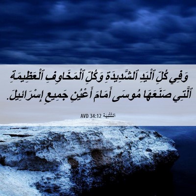 Picture 06 - اَلتَّثْنِيَة 34:12 AVD - وَفِي كُلِّ ٱلْيَدِ - Bible Verse Picture