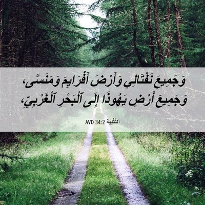 Picture 06 - اَلتَّثْنِيَة 34:2 AVD - وَجَمِيعَ نَفْتَالِي - Bible Verse Picture