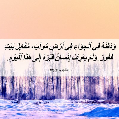 Picture 06 - اَلتَّثْنِيَة 34:6 AVD - وَدَفَنَهُ فِي ٱلْجِوَاءِ - Bible Verse Picture