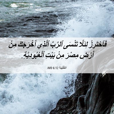 Picture 06 - اَلتَّثْنِيَة 6:12 AVD - فَٱحْتَرِزْ لِئَلَّا - Bible Verse Picture