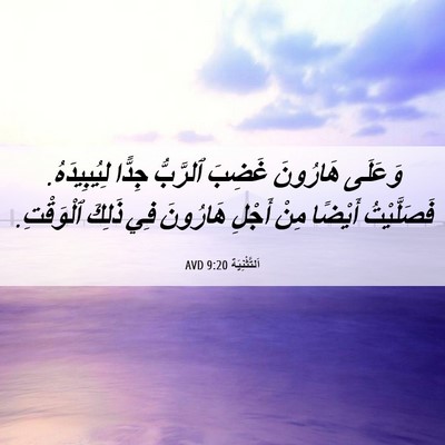 Picture 06 - اَلتَّثْنِيَة 9:20 AVD - وَعَلَى هَارُونَ غَضِبَ - Bible Verse Picture