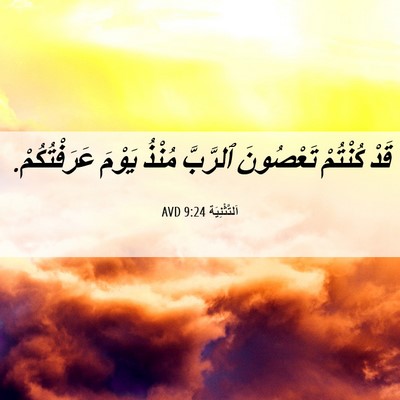 Picture 06 - اَلتَّثْنِيَة 9:24 AVD - قَدْ كُنْتُمْ تَعْصُونَ - Bible Verse Picture