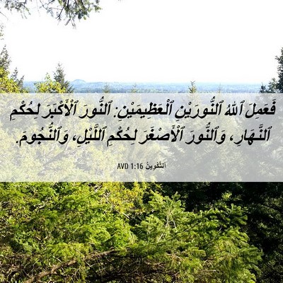 Picture 06 - اَلتَّكْوِينُ 1:16 AVD - فَعَمِلَ ٱللهُ - Bible Verse Picture