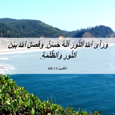 Picture 06 - اَلتَّكْوِينُ 1:4 AVD - وَرَأَى ٱللهُ ٱلنُّورَ - Bible Verse Picture