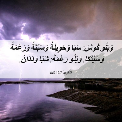 Picture 06 - اَلتَّكْوِينُ 10:7 AVD - وَبَنُو كُوشَ: سَبَا - Bible Verse Picture