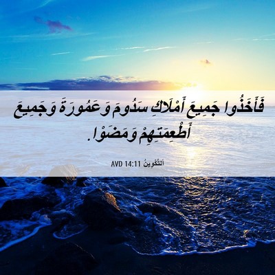 Picture 06 - اَلتَّكْوِينُ 14:11 AVD - فَأَخَذُوا جَمِيعَ - Bible Verse Picture