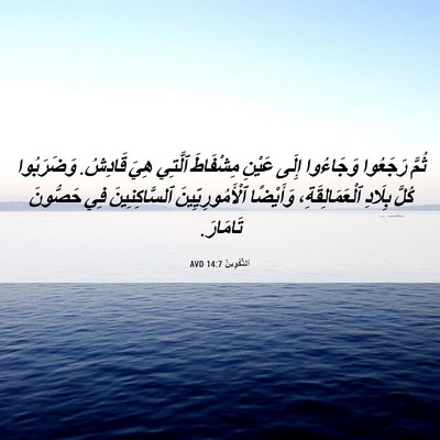 Picture 06 - اَلتَّكْوِينُ 14:7 AVD - ثُمَّ رَجَعُوا وَجَاءُوا - Bible Verse Picture