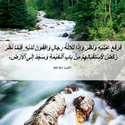 Picture 06 - اَلتَّكْوِينُ 18:2 AVD - فَرَفَعَ عَيْنَيْهِ - Bible Verse Picture