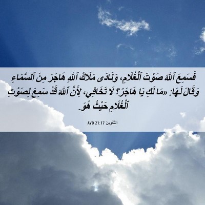Picture 06 - اَلتَّكْوِينُ 21:17 AVD - فَسَمِعَ ٱللهُ صَوْتَ - Bible Verse Picture