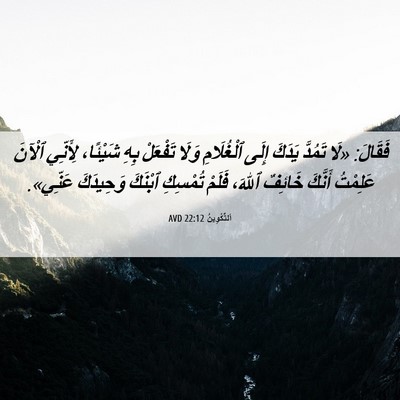 Picture 06 - اَلتَّكْوِينُ 22:12 AVD - فَقَالَ: «لَا تَمُدَّ - Bible Verse Picture
