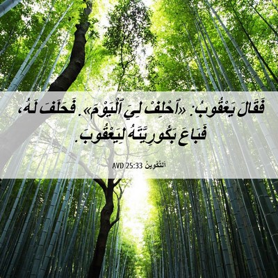 Picture 06 - اَلتَّكْوِينُ 25:33 AVD - فَقَالَ يَعْقُوبُ: - Bible Verse Picture