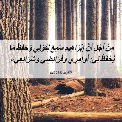 Picture 06 - اَلتَّكْوِينُ 26:5 AVD - مِنْ أَجْلِ أَنَّ - Bible Verse Picture