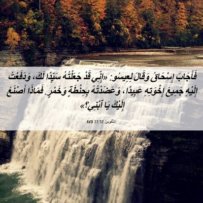 Picture 06 - اَلتَّكْوِينُ 27:37 AVD - فَأَجَابَ إِسْحَاقُ - Bible Verse Picture