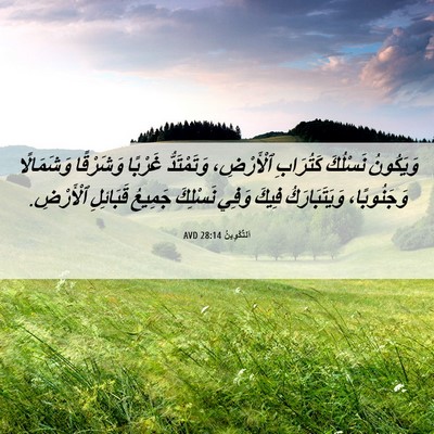 Picture 06 - اَلتَّكْوِينُ 28:14 AVD - وَيَكُونُ نَسْلُكَ - Bible Verse Picture