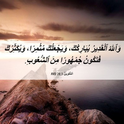 Picture 06 - اَلتَّكْوِينُ 28:3 AVD - وَٱللهُ ٱلْقَدِيرُ - Bible Verse Picture