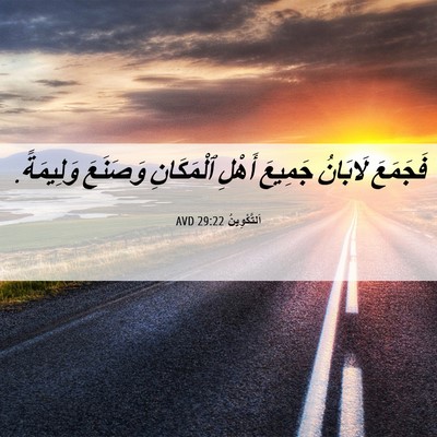 Picture 06 - اَلتَّكْوِينُ 29:22 AVD - فَجَمَعَ لَابَانُ جَمِيعَ - Bible Verse Picture