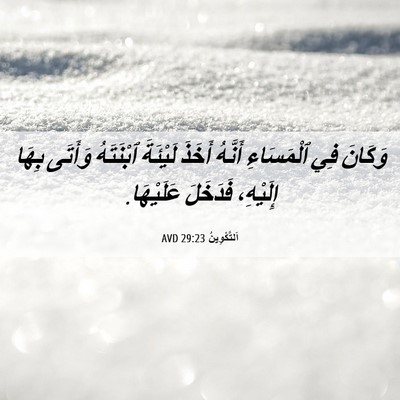 Picture 06 - اَلتَّكْوِينُ 29:23 AVD - وَكَانَ فِي ٱلْمَسَاءِ - Bible Verse Picture