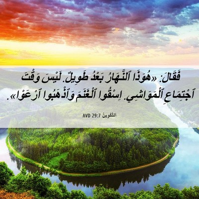 Picture 06 - اَلتَّكْوِينُ 29:7 AVD - فَقَالَ: «هُوَذَا - Bible Verse Picture