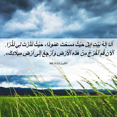 Picture 06 - اَلتَّكْوِينُ 31:13 AVD - أَنَا إِلَهُ بَيْتِ إِيلَ - Bible Verse Picture