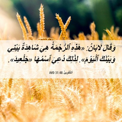 Picture 06 - اَلتَّكْوِينُ 31:48 AVD - وَقَالَ لَابَانُ: «هَذِهِ - Bible Verse Picture