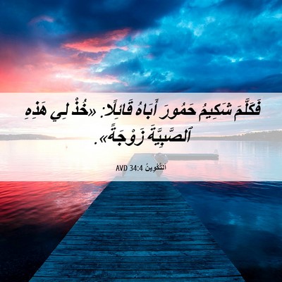 Picture 06 - اَلتَّكْوِينُ 34:4 AVD - فَكَلَّمَ شَكِيمُ حَمُورَ - Bible Verse Picture