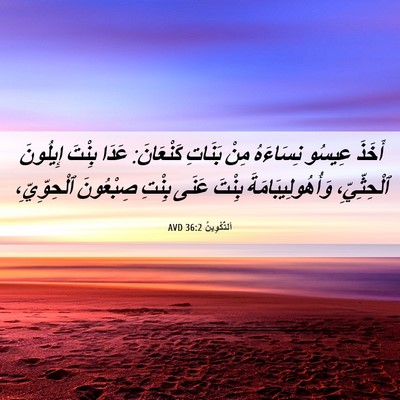 Picture 06 - اَلتَّكْوِينُ 36:2 AVD - أَخَذَ عِيسُو نِسَاءَهُ - Bible Verse Picture
