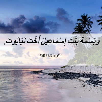 Picture 06 - اَلتَّكْوِينُ 36:3 AVD - وَبَسْمَةَ بِنْتَ - Bible Verse Picture