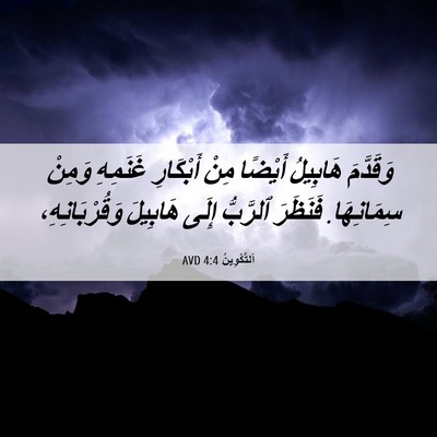 Picture 06 - اَلتَّكْوِينُ 4:4 AVD - وَقَدَّمَ هَابِيلُ - Bible Verse Picture