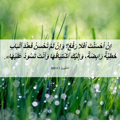 Picture 06 - اَلتَّكْوِينُ 4:7 AVD - إِنْ أَحْسَنْتَ أَفَلَا - Bible Verse Picture