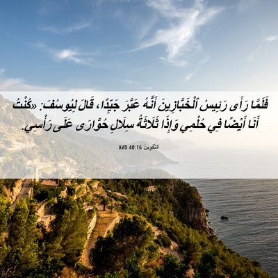 Picture 06 - اَلتَّكْوِينُ 40:16 AVD - فَلَمَّا رَأَى رَئِيسُ - Bible Verse Picture