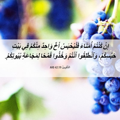 Picture 06 - اَلتَّكْوِينُ 42:19 AVD - إِنْ كُنْتُمْ أُمَنَاءَ - Bible Verse Picture