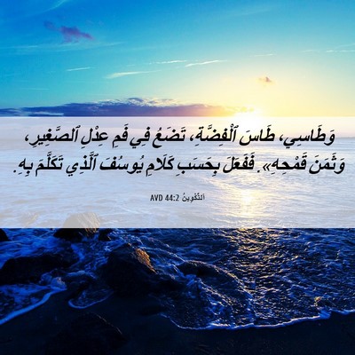 Picture 06 - اَلتَّكْوِينُ 44:2 AVD - وَطَاسِي، طَاسَ - Bible Verse Picture