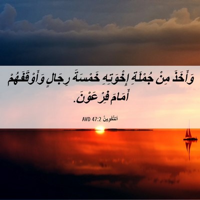 Picture 06 - اَلتَّكْوِينُ 47:2 AVD - وَأَخَذَ مِنْ جُمْلَةِ - Bible Verse Picture