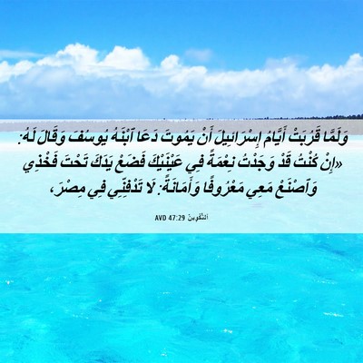 Picture 06 - اَلتَّكْوِينُ 47:29 AVD - وَلَمَّا قَرُبَتْ - Bible Verse Picture