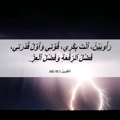 Picture 06 - اَلتَّكْوِينُ 49:3 AVD - رَأُوبَيْنُ، أَنْتَ - Bible Verse Picture