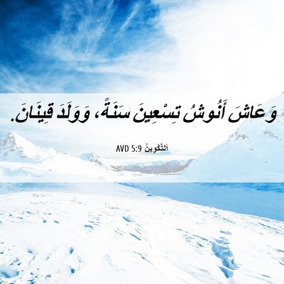 Picture 06 - اَلتَّكْوِينُ 5:9 AVD - وَعَاشَ أَنُوشُ تِسْعِينَ - Bible Verse Picture