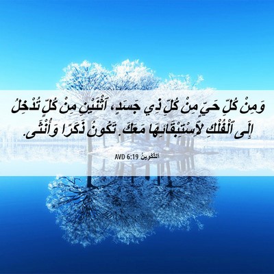 Picture 06 - اَلتَّكْوِينُ 6:19 AVD - وَمِنْ كُلِّ حَيٍّ مِنْ - Bible Verse Picture