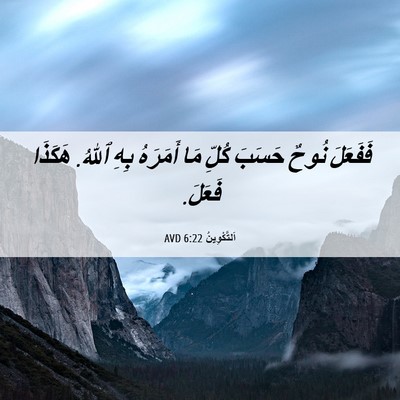 Picture 06 - اَلتَّكْوِينُ 6:22 AVD - فَفَعَلَ نُوحٌ حَسَبَ - Bible Verse Picture