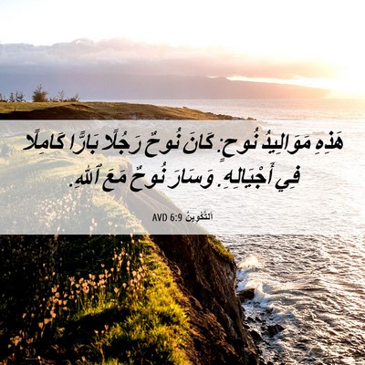 Picture 06 - اَلتَّكْوِينُ 6:9 AVD - هَذِهِ مَوَالِيدُ نُوحٍ: - Bible Verse Picture