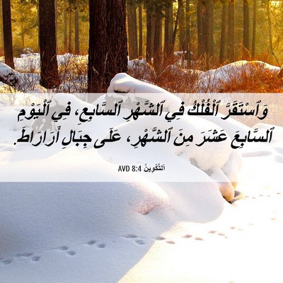 Picture 06 - اَلتَّكْوِينُ 8:4 AVD - وَٱسْتَقَرَّ ٱلْفُلْكُ - Bible Verse Picture
