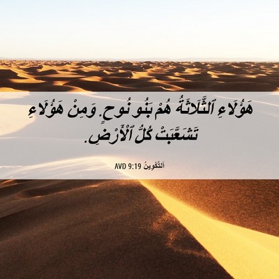 Picture 06 - اَلتَّكْوِينُ 9:19 AVD - هَؤُلَاءِ ٱلثَّلَاثَةُ - Bible Verse Picture