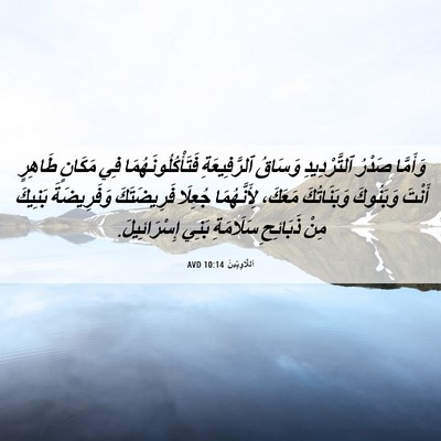 Picture 06 - اَللَّاوِيِّينَ 10:14 AVD - وَأَمَّا صَدْرُ - Bible Verse Picture