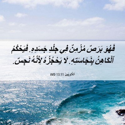 Picture 06 - اَللَّاوِيِّينَ 13:11 AVD - فَهُوَ بَرَصٌ مُزْمِنٌ فِي - Bible Verse Picture