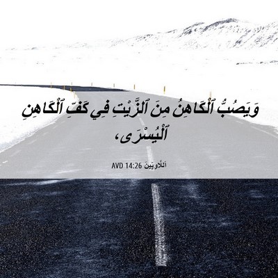 Picture 06 - اَللَّاوِيِّينَ 14:26 AVD - وَيَصُبُّ ٱلْكَاهِنُ مِنَ - Bible Verse Picture