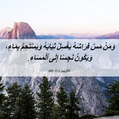 Picture 06 - اَللَّاوِيِّينَ 15:5 AVD - وَمَنْ مَسَّ فِرَاشَهُ - Bible Verse Picture