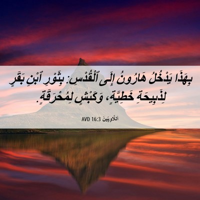 Picture 06 - اَللَّاوِيِّينَ 16:3 AVD - بِهَذَا يَدْخُلُ هَارُونُ - Bible Verse Picture