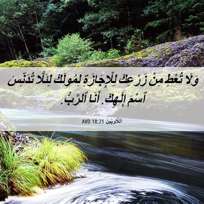 Picture 06 - اَللَّاوِيِّينَ 18:21 AVD - وَلَا تُعْطِ مِنْ زَرْعِكَ - Bible Verse Picture